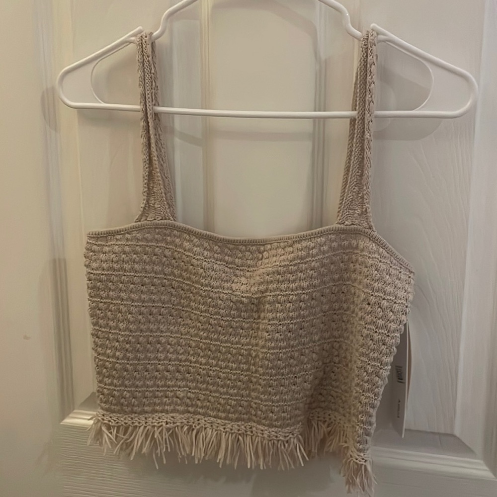 Aqua crochet crop top